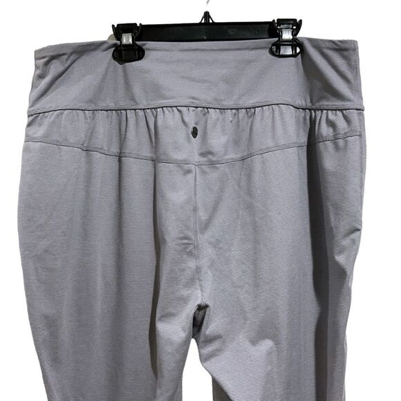 PrAna Ryley harem crop pants loungewear gray stripes size XL - Picture 8 of 13